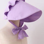 Purple ruffle bow bonnet