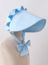 Blue ruffle bow bonnet