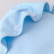 Blue ruffle bow bonnet