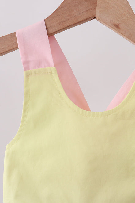 Yellow & blue ruffle bow bubble