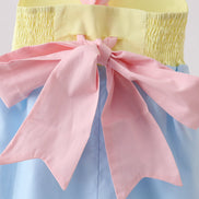 Yellow & blue ruffle bow bubble