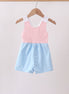 Pink & blue ruffle bow bubble