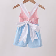 Pink & blue ruffle bow bubble