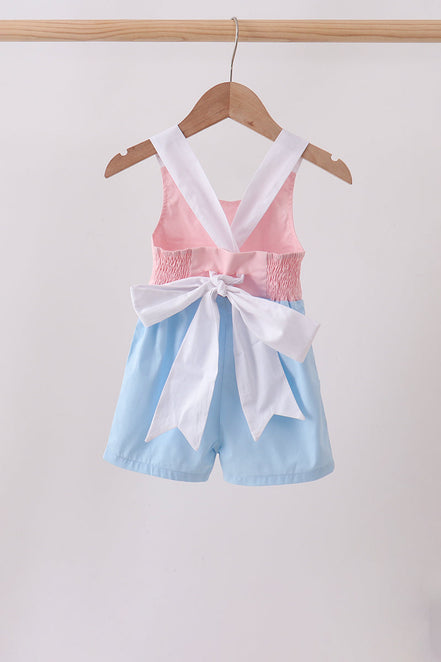 Pink & blue ruffle bow bubble