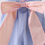 Blue ruffle bow bubble