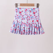 Blue floral print skorts