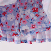 Blue floral print skorts