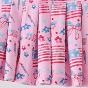 Pink flag star print skorts