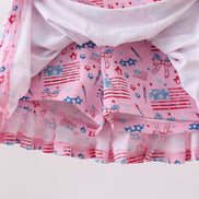 Pink flag star print skorts