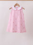 Pink stripe seersucker flamingo dress