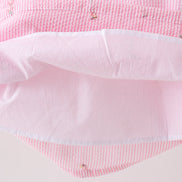 Pink stripe seersucker flamingo dress