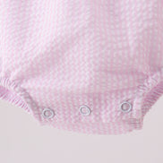 Pink stripe seersucker bow bubble