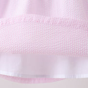 Pink stripe seersucker bow ruffle shorts set