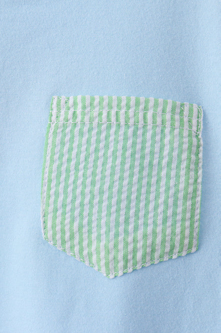Colorblock pocket shorts set