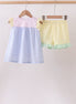Colorblock ruffle shorts set