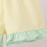 Colorblock ruffle shorts set