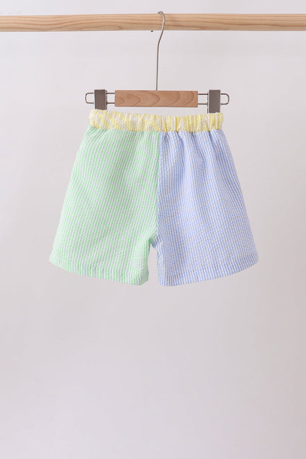 Blue&green seersucker shorts