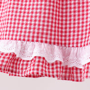 Red watermelon ruffle gingham bloomer set