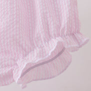 Pink lemon ruffle gingham bloomer set