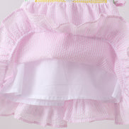 Pink lemon ruffle gingham bloomer set