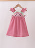 Red watermelon ruffle gingham dress