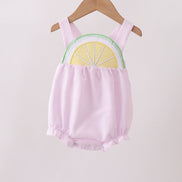 Pink lemon ruffle gingham bubble