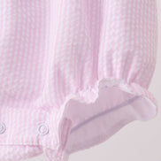 Pink lemon ruffle gingham bubble
