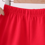 Red flag fireworks embroidery ruffle shorts set