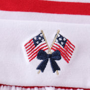 Red stripe flag fireworks embroidery ruffle bubble