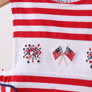 Red stripe flag fireworks embroidery jonjon