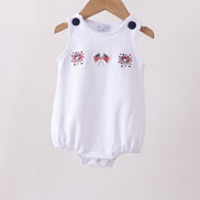 White flag fireworks embroidery bubble