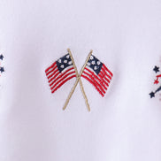 White flag fireworks embroidery bubble