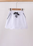 Snow white scallop hem bow skort