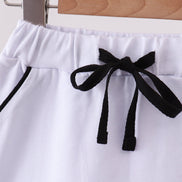 Snow white scallop hem bow skort