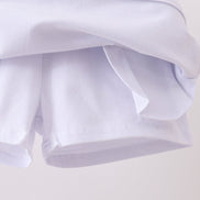 Snow white scallop hem bow skort