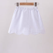 Snow white scallop hem bow skort