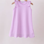 Purple Scalloped Bow Dress