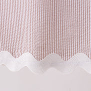 Khaki Seersucker Stripe Scalloped Dress