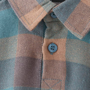 Teal Plaid Button Down Bubble