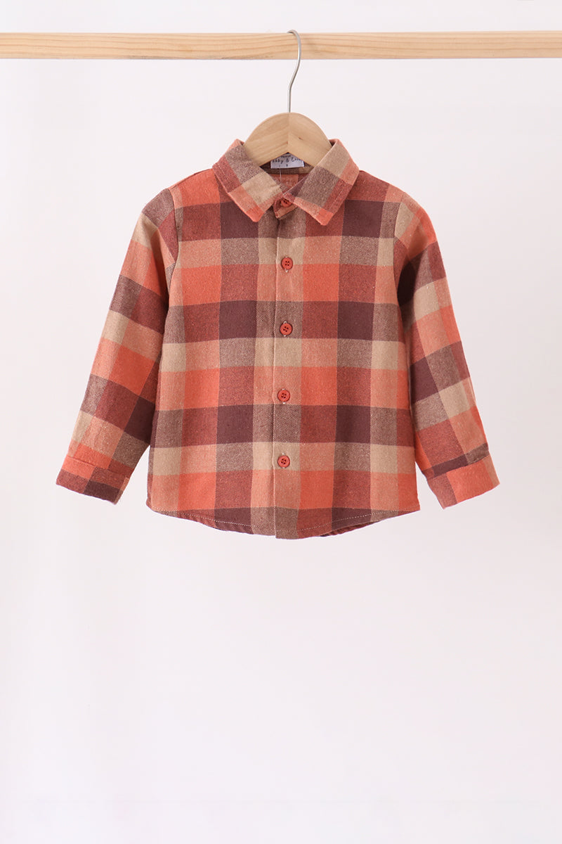 Harvest Rust Plaid Button Down Shirt