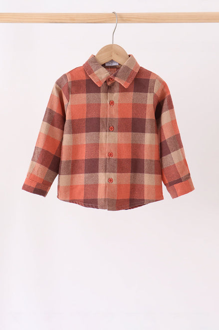 Harvest Rust Plaid Button Down Shirt