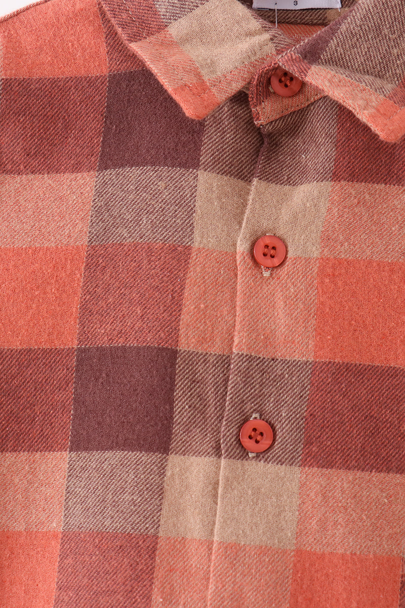 Harvest Rust Plaid Button Down Shirt