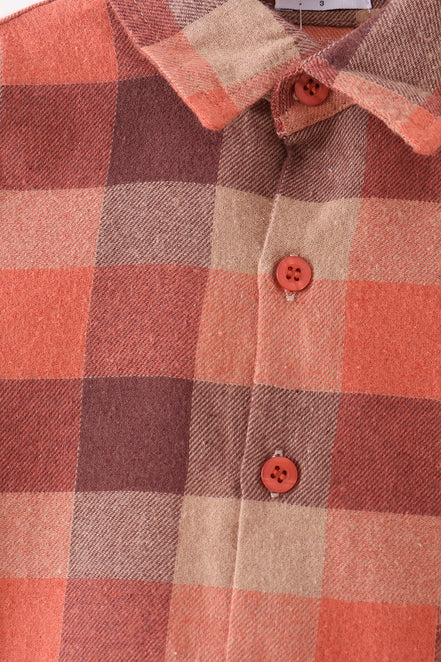 Harvest Rust Plaid Button Down Shirt
