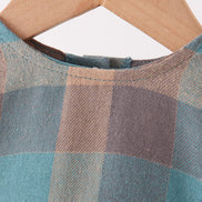 Teal Plaid Ruffle Bubble