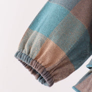Teal Plaid Ruffle Bubble