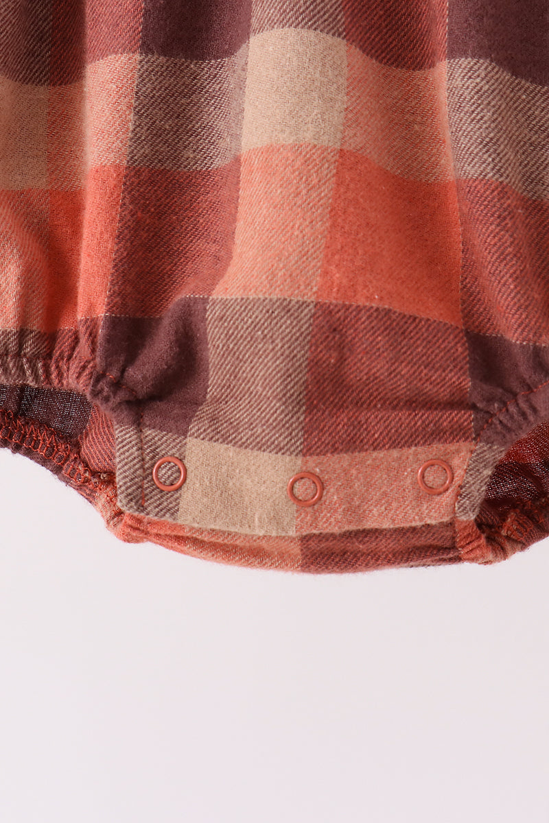 Harvest Rust Plaid Ruffle Bubble