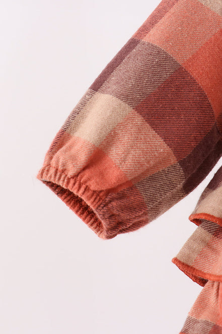 Harvest Rust Plaid Ruffle Bubble