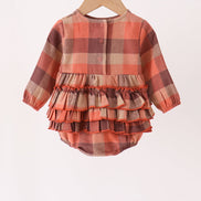 Harvest Rust Plaid Ruffle Bubble