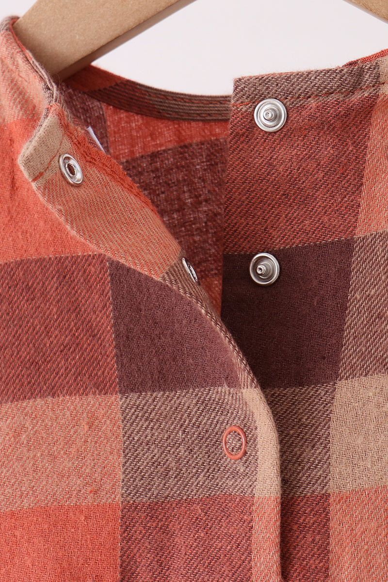 Harvest Rust Plaid Ruffle Bubble