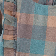 Teal Plaid Ruffle Dress